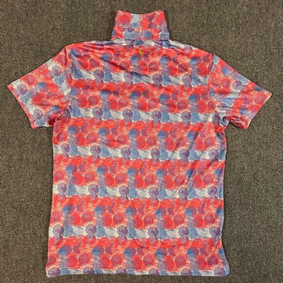 Tailor Byrd SPF 30 Polo Quick Dry Size M Pink and Blue - Picture 3 of 6